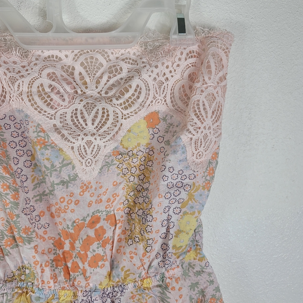 Victoria Secret Sexy Sleepwear One Piece Floral Lace Romper Strapless Sz Small - Picture 3 of 11